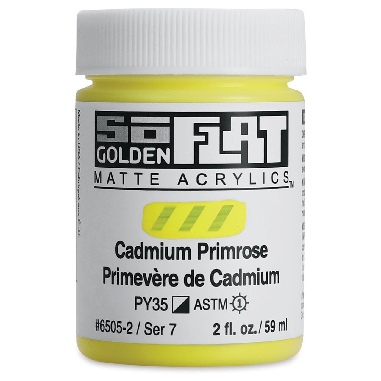 Golden SoFlat Matte Acrylic Paint - Cadmium Primrose, 59 ml, Jar
